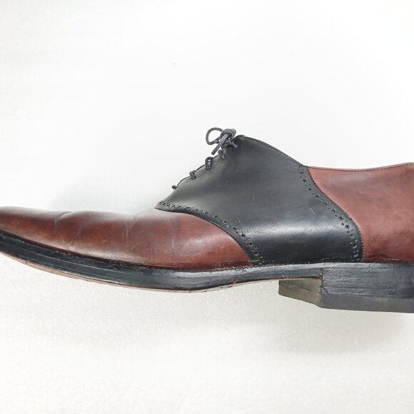 Johnston & Murphy Signature Series Two-Tone Saddle Oxfords 12 Goodyear Neolite - Picture 6 of 14